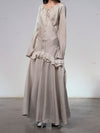 Mutedance 25 Autumn and Winter Print Long Sleeve Dress MD-MD25FW26-beige